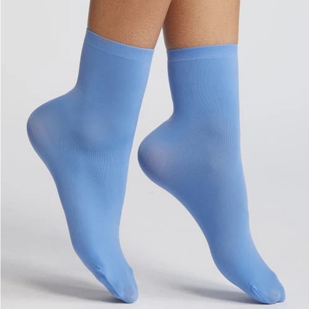 OROBLU ALL COLORS 50 OPAQUE MICROFIBER SOCKS SKY 7 OS NWT